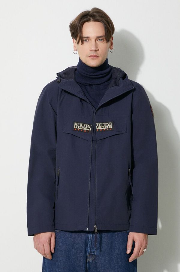 Napapijri Jakna Napapijri Rainforest Open S za muškarce, boja: tamno plava, za prijelazno razdoblje, NP0A4H2O1761