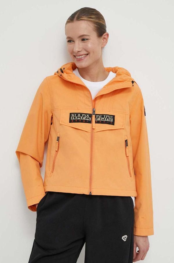 Napapijri Jakna Napapijri Rainforest za žene, boja: narančasta, za prijelazno razdoblje, NP0A4HTRA641