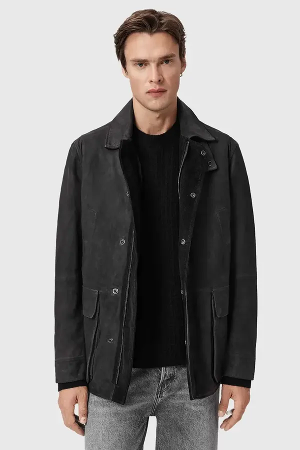 AllSaints Jakna od brušene kože AllSaints BOLTON