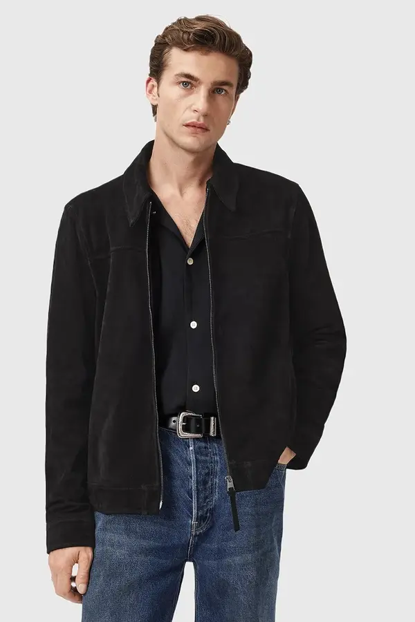 AllSaints Jakna od brušene kože AllSaints RHONE