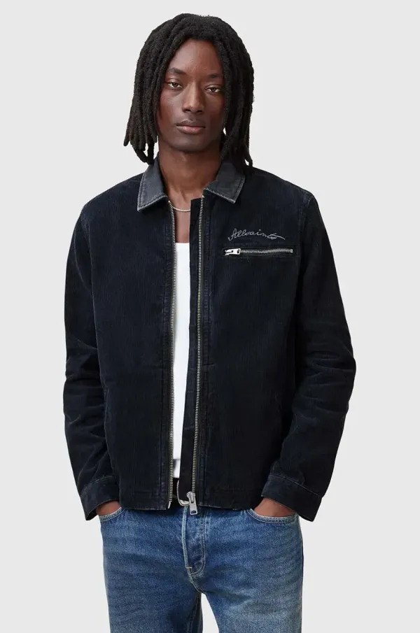 AllSaints Jakna od samta AllSaints ROTHWELL boja: tamno plava, za prijelazno razdoblje, M016OC