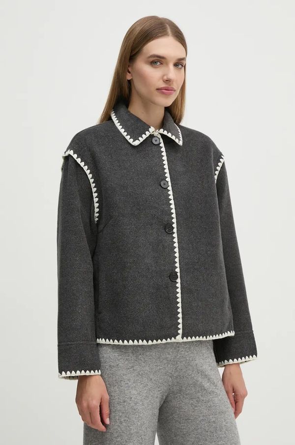 OUI Jakna OUI za žene, boja: siva, za prijelazno razdoblje, oversize, 88859