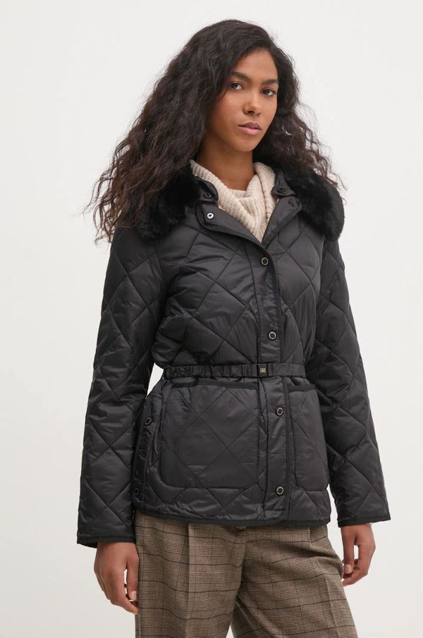 Pedro del Hierro Jakna Pedro del Hierro za žene, boja: crna, za prijelazno razdoblje, 8578550