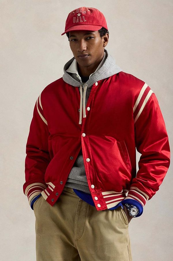 Polo Ralph Lauren Jakna Polo Ralph Lauren Varsity Jacket za muškarce, boja: crvena, za prijelazno razdoblje, 710949940