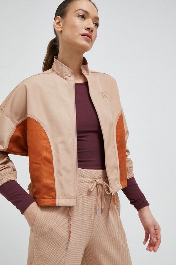 Puma Jakna Puma za žene, boja: smeđa, za prijelazno razdoblje, oversize, 538355-89