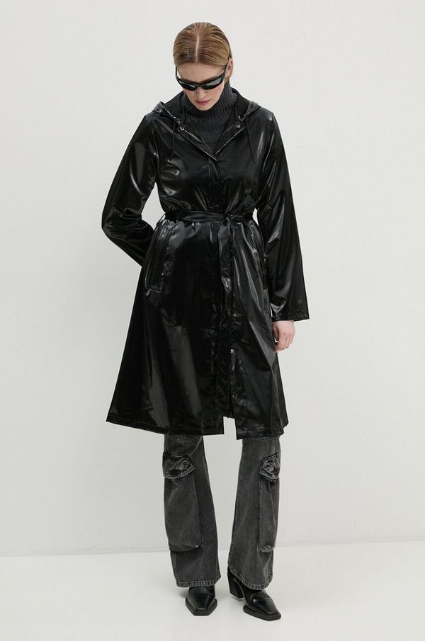 Rains Jakna Rains A-Line Longer W Jacket W3 za žene, boja: crna, za prijelazno razdoblje, 12040-29