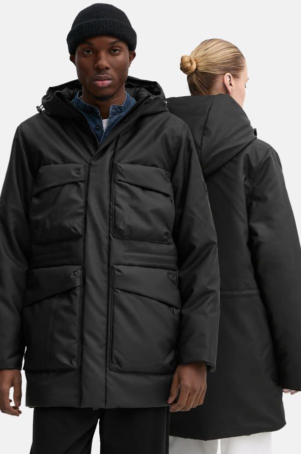 Rains Jakna Rains Askim Long Insulated Cargo Jacket W3T4 boja: crna, za zimu, oversize, 15930-01