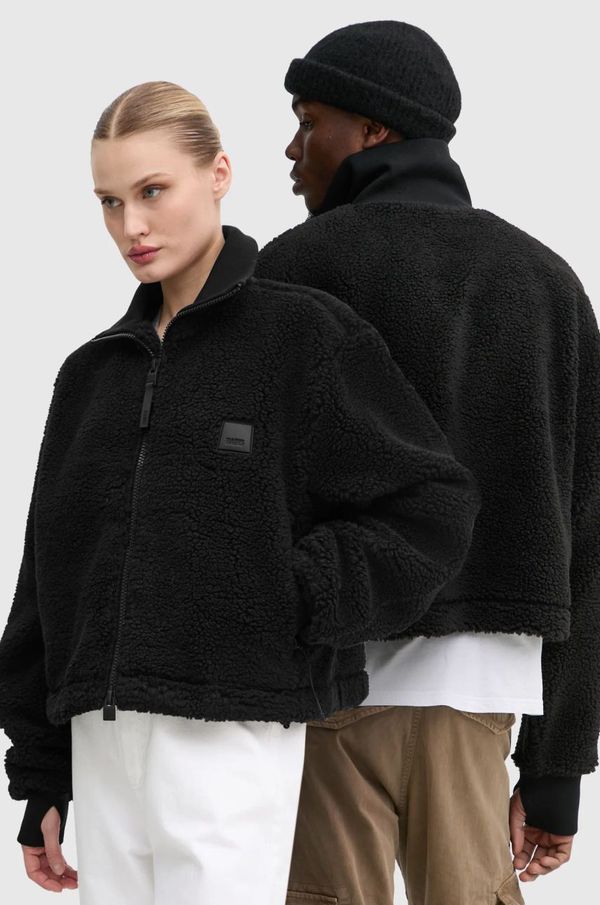 Rains Jakna Rains Kofu Fleece Short Jacket T2 boja: crna, za prijelazno razdoblje, 19950-01
