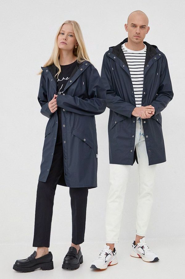 Rains Jakna Rains Long Jacket boja: tamno plava, za prijelazno razdoblje, 12020.47-Navy