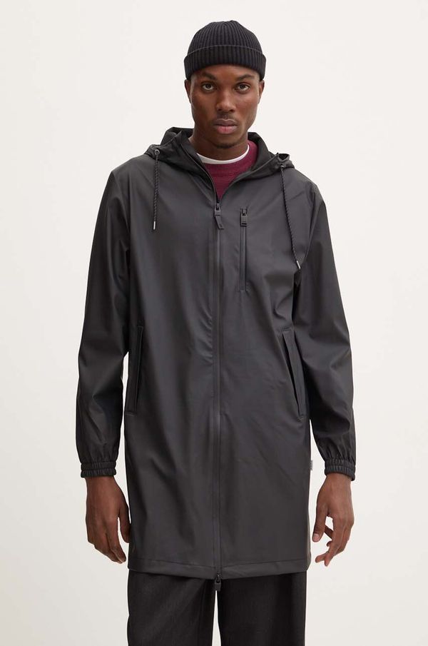 Rains Jakna Rains Long Storm Breaker W3 boja: crna, za prijelazno razdoblje, 12080-01