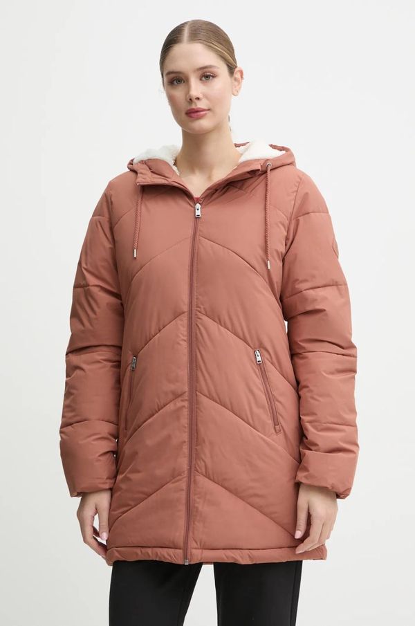 Roxy Jakna Roxy Better Weather za žene, boja: smeđa, za zimu, oversize, ERJJK03634
