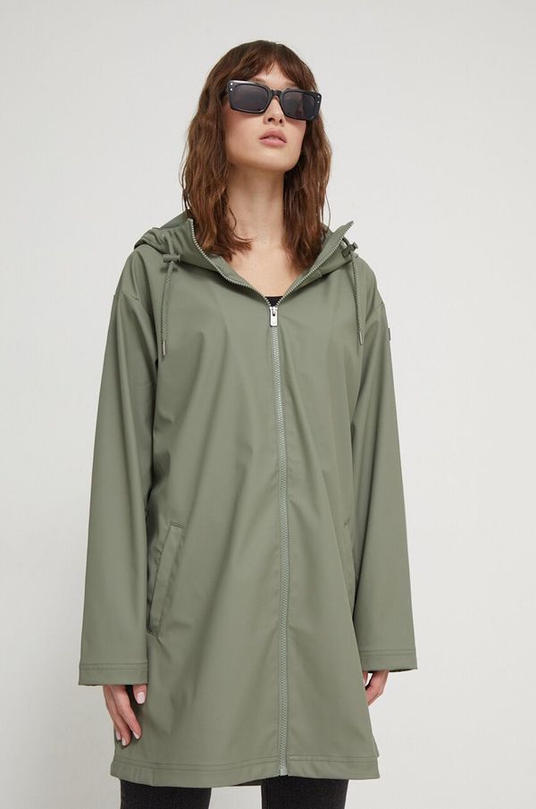 Roxy Jakna Roxy za žene, boja: zelena, prijelazno razdoblje, oversize