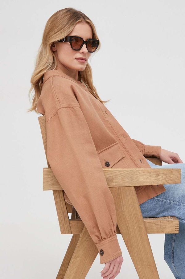 Mos Mosh Jakna s dodatkom lana Mos Mosh boja: smeđa, za prijelazno razdoblje, oversize
