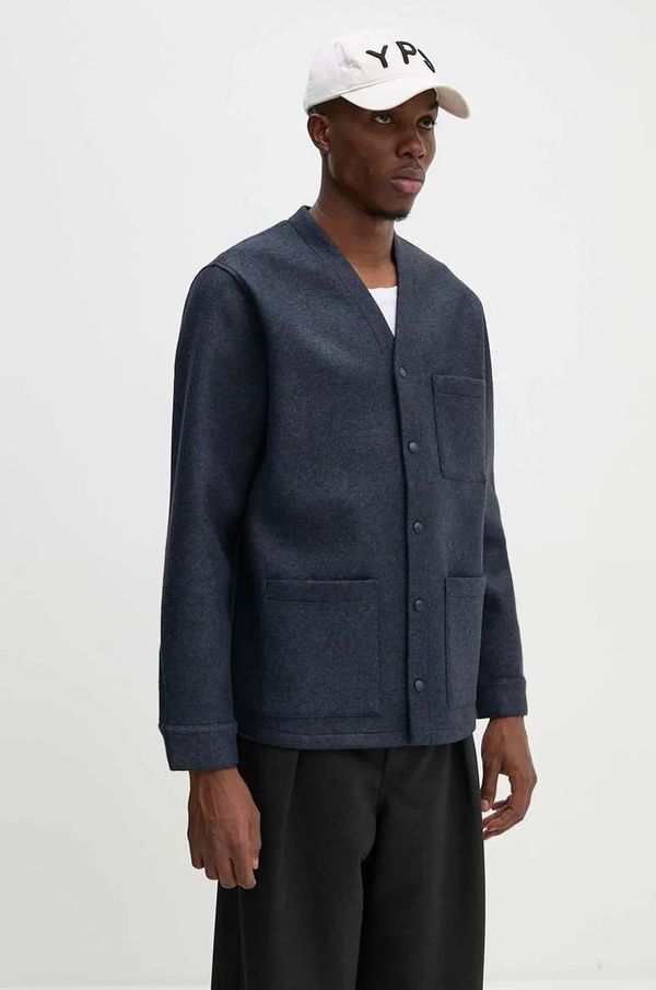 A.P.C. Jakna s dodatkom vune A.P.C. veste aurelien boja: tamno plava, za prijelazno razdoblje, PSAFU.H22200