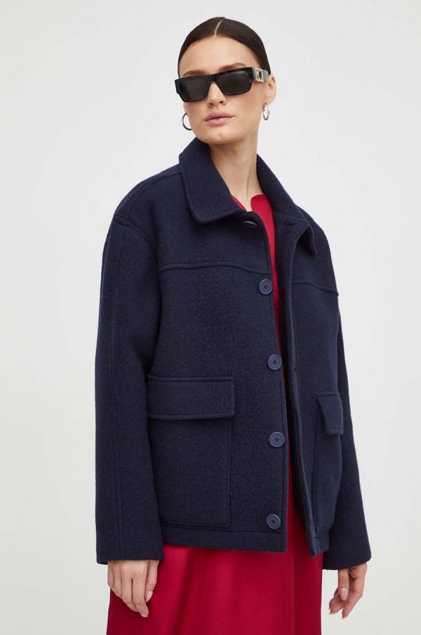 American Vintage Jakna s dodatkom vune American Vintage boja: tamno plava, za prijelazno razdoblje, oversize