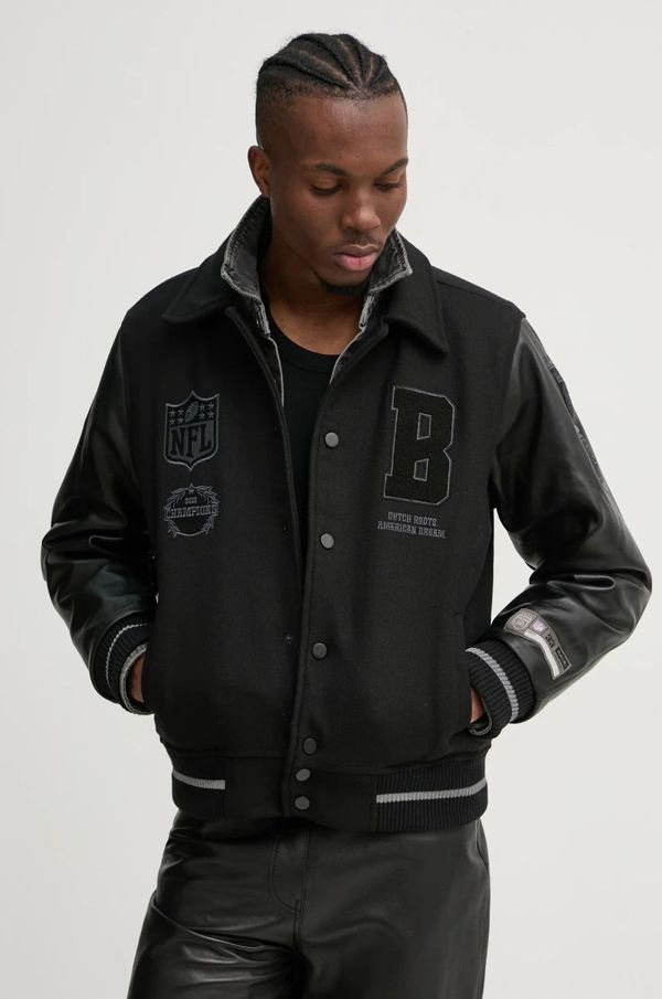 BALR. Jakna s dodatkom vune BALR. NFL x BALR. boja: crna, za prijelazno razdoblje, B138A 1003