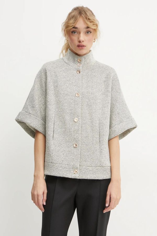 Bruuns Bazaar Jakna s dodatkom vune Bruuns Bazaar boja: siva, za prijelazno razdoblje, oversize, BBW4198