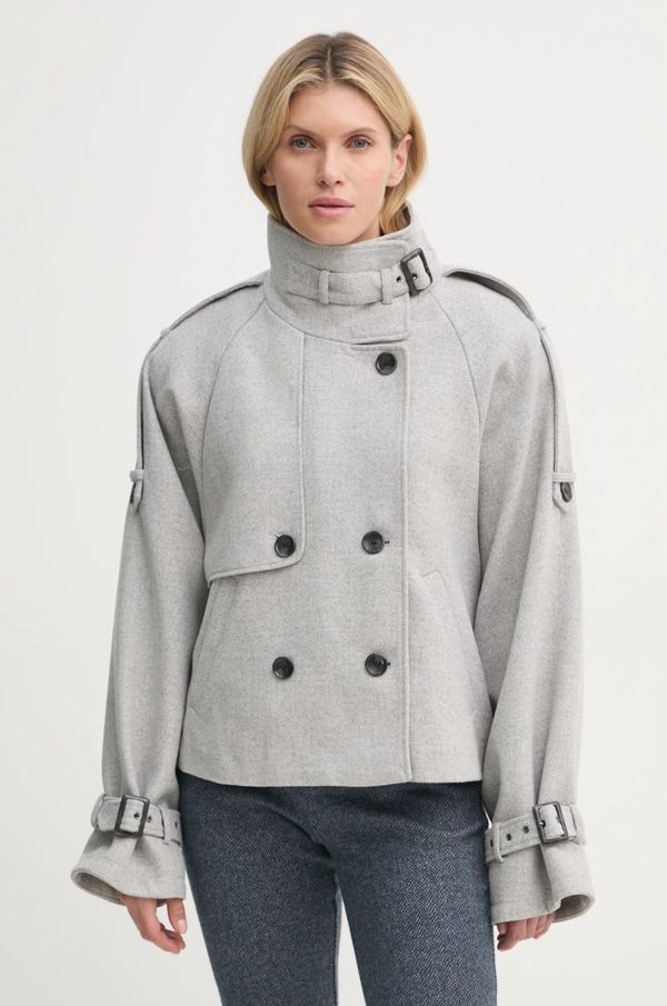 Gestuz Jakna s dodatkom vune Gestuz boja: siva, za prijelazno razdoblje, oversize