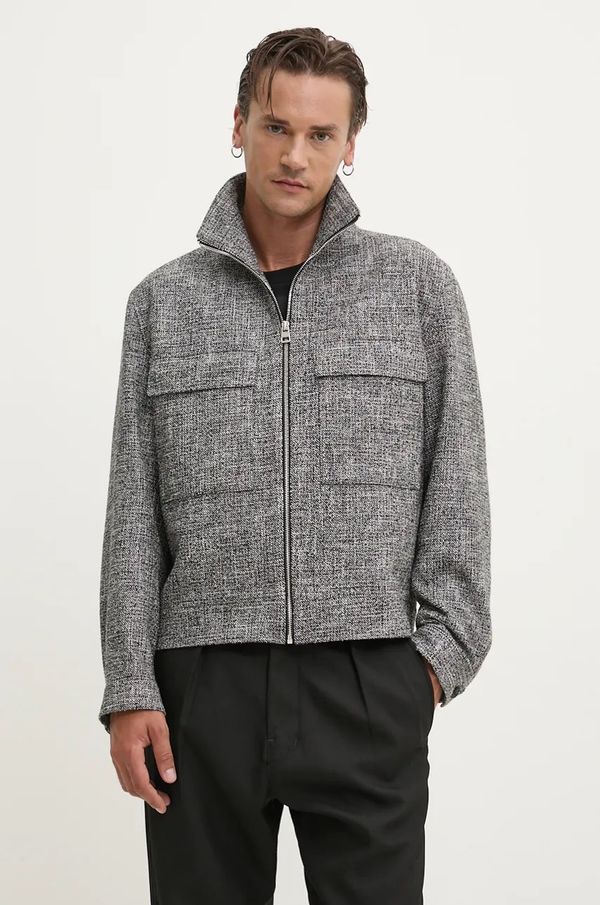 Hugo Jakna s dodatkom vune HUGO boja: siva, za prijelazno razdoblje, oversize, 50524900