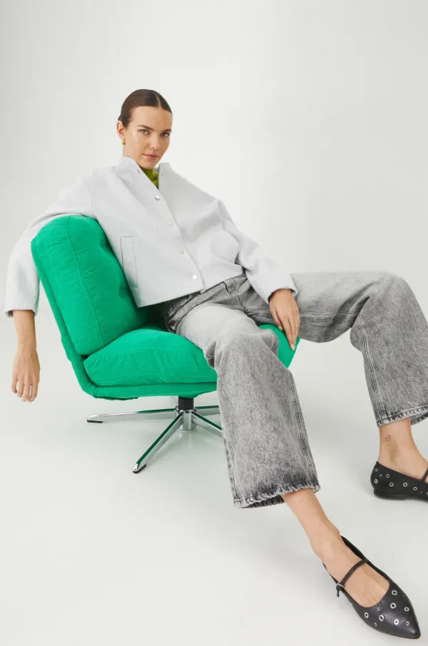 Medicine Jakna s dodatkom vune Medicine za žene, boja: siva, za prijelazno razdoblje, oversize