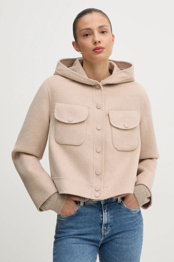 Pedro del Hierro Jakna s dodatkom vune Pedro del Hierro boja: bež, za prijelazno razdoblje, oversize, 6758300