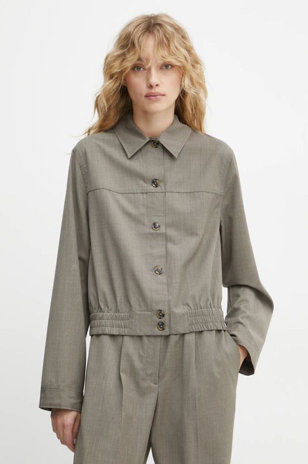 Samsoe Samsoe Jakna s dodatkom vune Samsoe Samsoe SAESMELLA boja: siva, za prijelazno razdoblje, F24400130