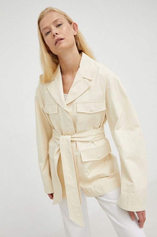 Samsoe Samsoe Jakna Samsoe Samsoe za žene, boja: bež, za prijelazno razdoblje