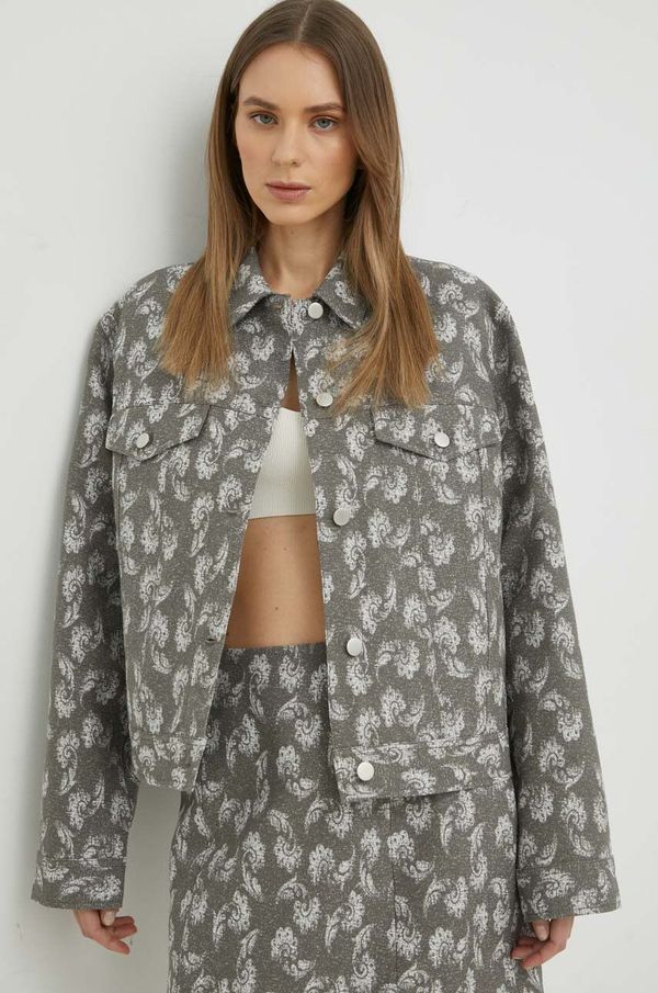 Samsoe Samsoe Jakna Samsoe Samsoe za žene, boja: siva, za prijelazno razdoblje