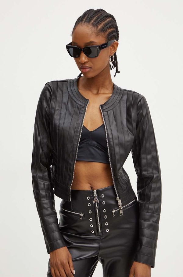 Silvian Heach Jakna Silvian Heach TIKE za žene, boja: crna, za prijelazno razdoblje, GPA24050GB