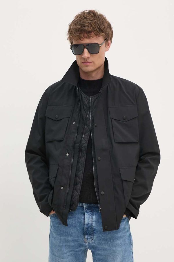 Sisley Jakna Sisley za muškarce, boja: crna, za prijelazno razdoblje, 22F3SN03C