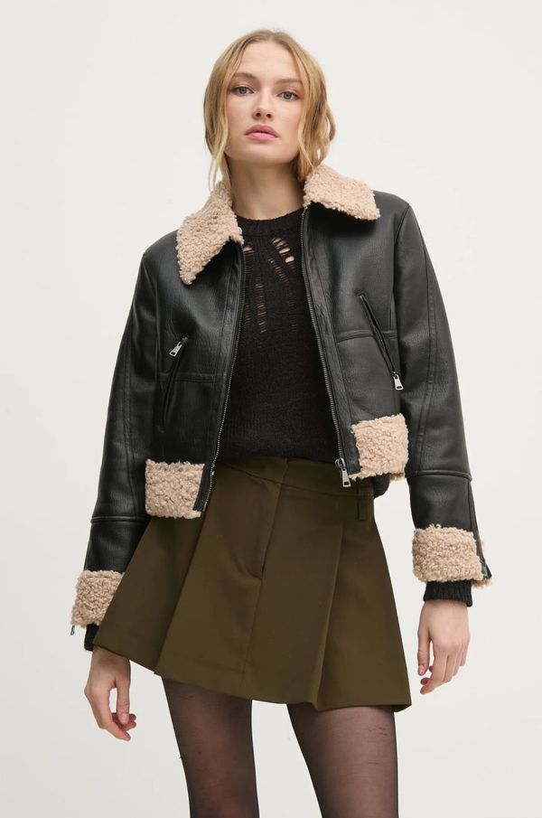 Sisley Jakna Sisley za žene, boja: crna, za prijelazno razdoblje, 2YJVLN04W