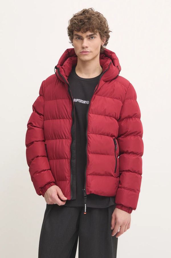 Superdry Jakna Superdry za muškarce, boja: bordo, za zimu, M5011905A-Z6Q