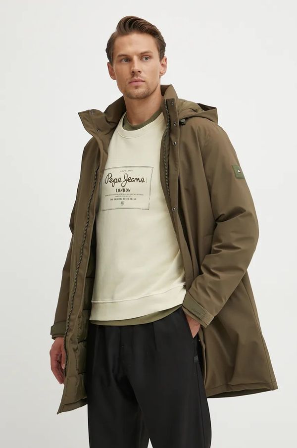 Tommy Hilfiger Jakna Tommy Hilfiger za muškarce, boja: zelena, za zimu, MW0MW37369