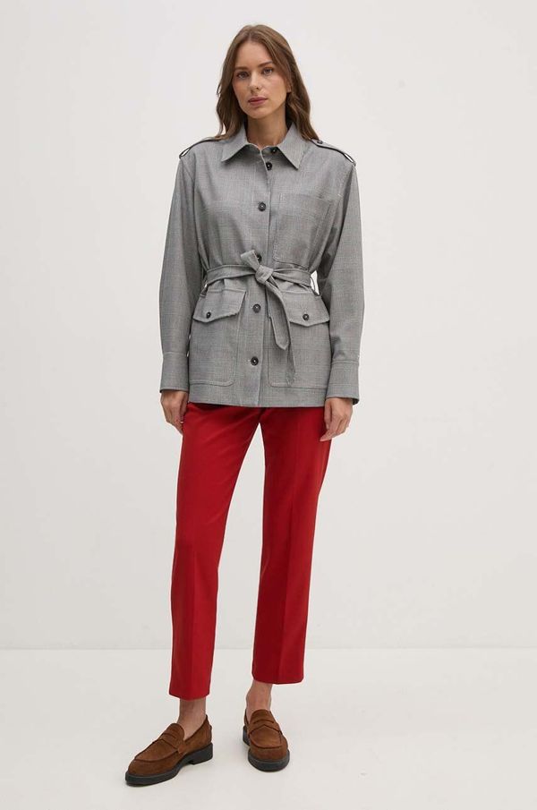 Tommy Hilfiger Jakna Tommy Hilfiger za žene, boja: siva, za prijelazno razdoblje, oversize, WW0WW43316