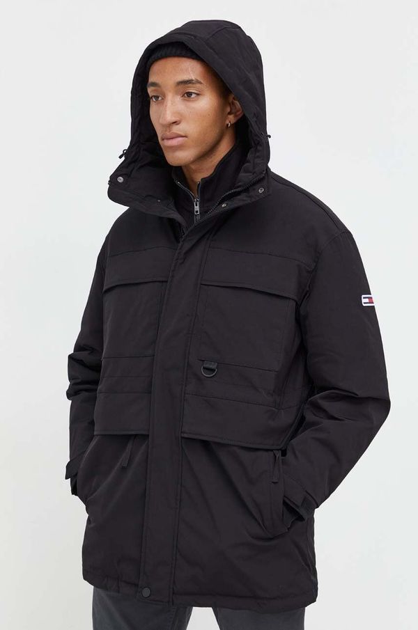 Tommy Jeans Jakna Tommy Jeans za muškarce, boja: crna, za prijelazno razdoblje