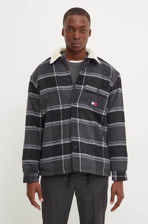 Tommy Jeans Jakna Tommy Jeans za muškarce, boja: crna, za prijelazno razdoblje, oversize, DM0DM19652