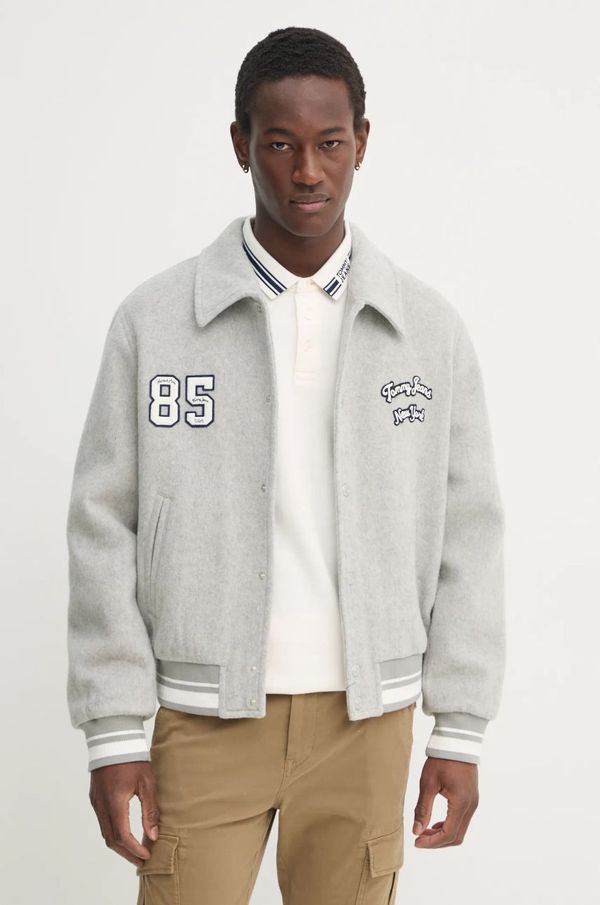 Tommy Jeans Jakna Tommy Jeans za muškarce, boja: siva, za prijelazno razdoblje, DM0DM21119