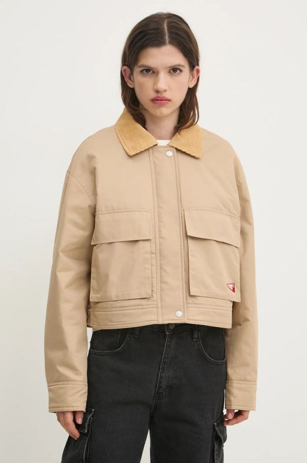 Tommy Jeans Jakna Tommy Jeans za žene, boja: bež, za prijelazno razdoblje, DW0DW20544