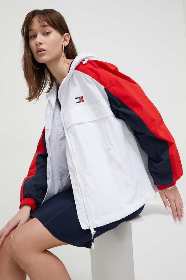 Tommy Jeans Jakna Tommy Jeans za žene, boja: bijela, za prijelazno razdoblje, oversize