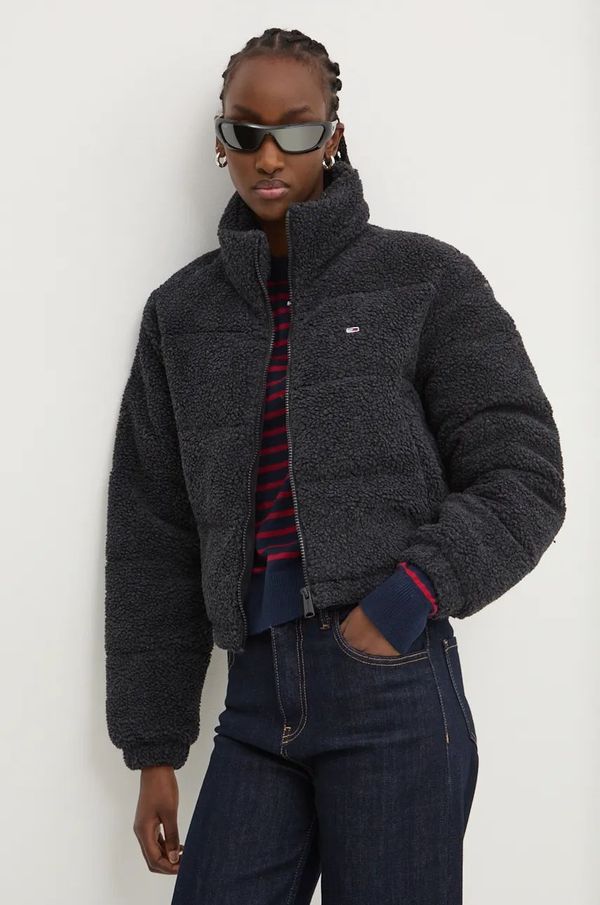 Tommy Jeans Jakna Tommy Jeans za žene, boja: crna, za prijelazno razdoblje, oversize, DW0DW19689