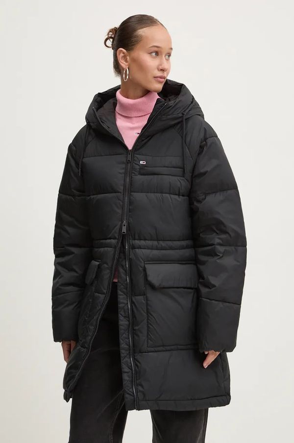 Tommy Jeans Jakna Tommy Jeans za žene, boja: crna, za zimu, DW0DW18842