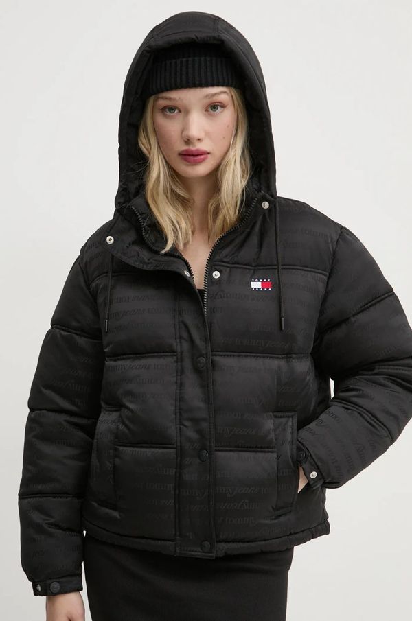 Tommy Jeans Jakna Tommy Jeans za žene, boja: crna, za zimu, oversize, DW0DW19314