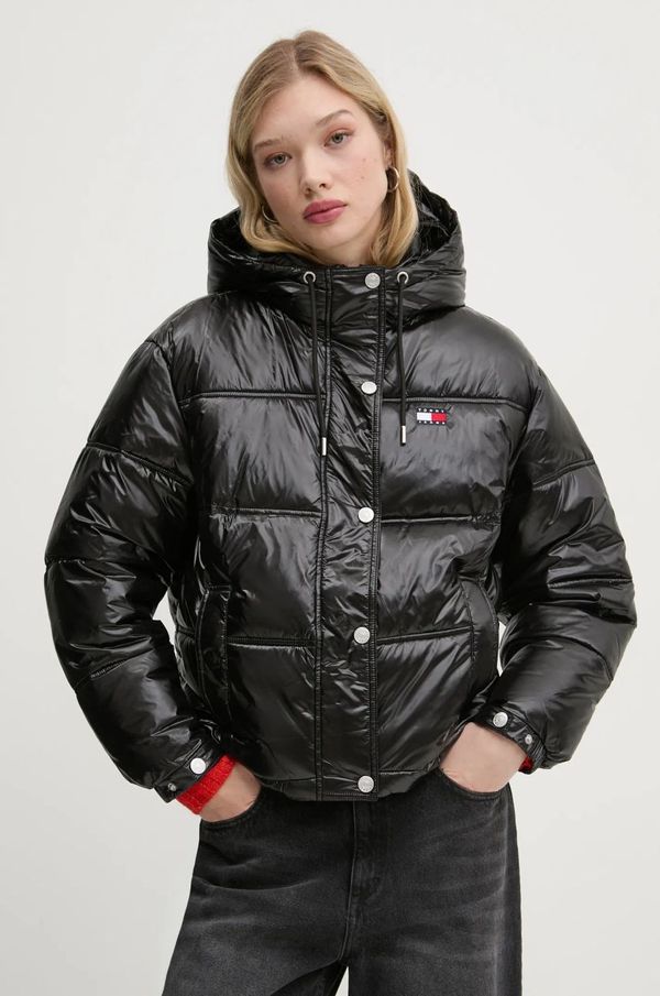 Tommy Jeans Jakna Tommy Jeans za žene, boja: crna, za zimu, oversize, DW0DW20210