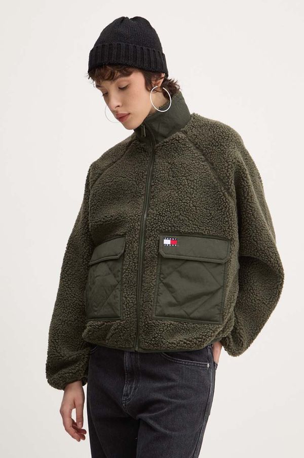 Tommy Jeans Jakna Tommy Jeans za žene, boja: zelena, za prijelazno razdoblje, DW0DW18303