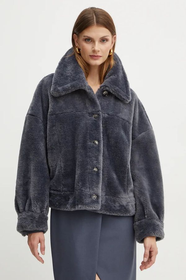 Twinset Jakna Twinset za žene, boja: siva, za prijelazno razdoblje, oversize, 242LI2LAA