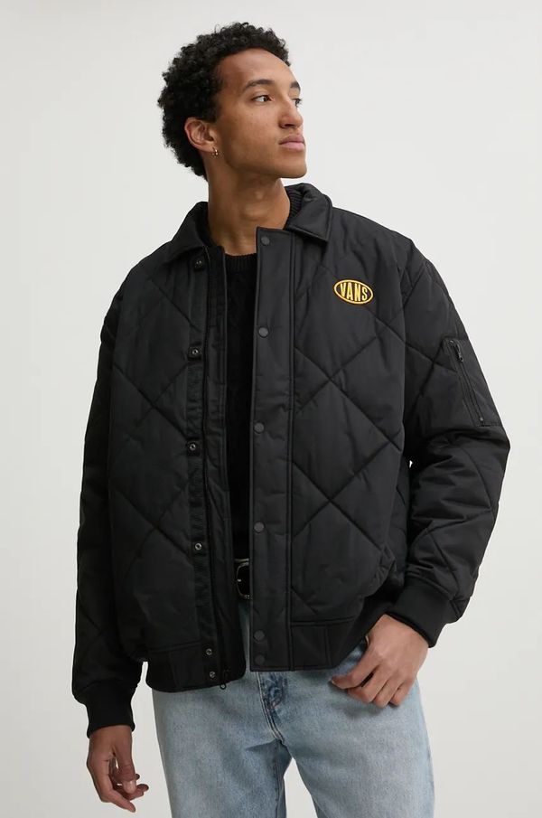 Vans Jakna Vans za muškarce, boja: crna, za prijelazno razdoblje, oversize, VN000HNCBLK1