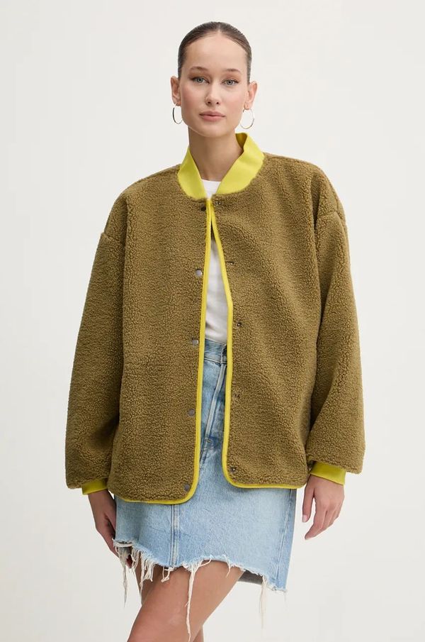 Vans Jakna Vans za žene, boja: zelena, za prijelazno razdoblje, VN000JU5CUQ1