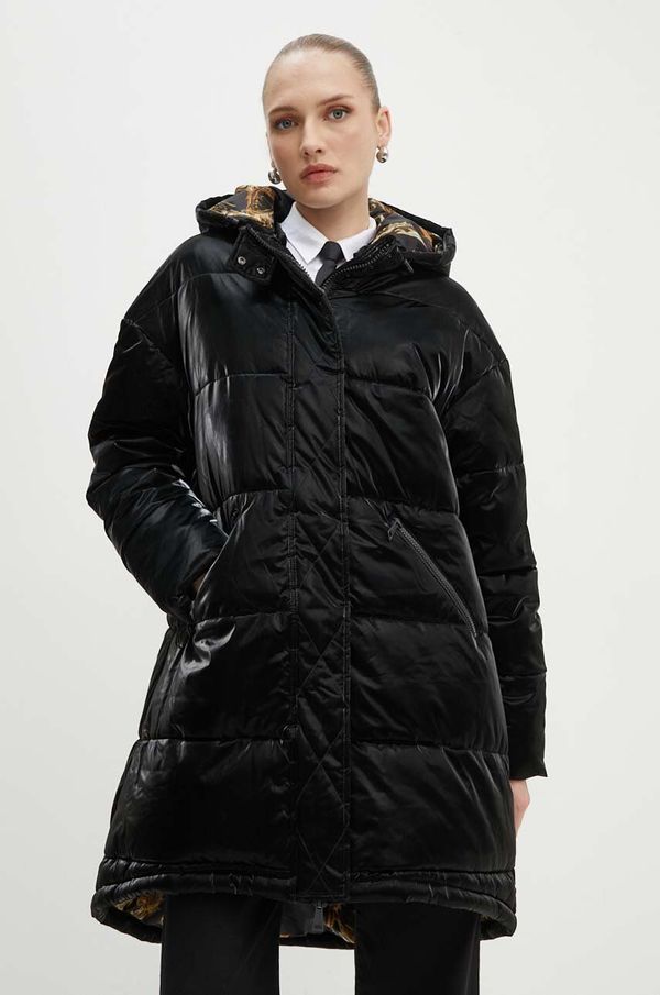 Versace Jeans Couture Jakna Versace Jeans Couture za žene, boja: crna, za zimu, oversize, 77HASD19 CQ05D