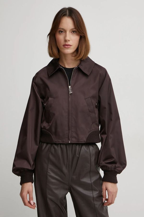 Victoria Beckham Jakna Victoria Beckham za žene, boja: smeđa, za prijelazno razdoblje, 1125WJK006259A