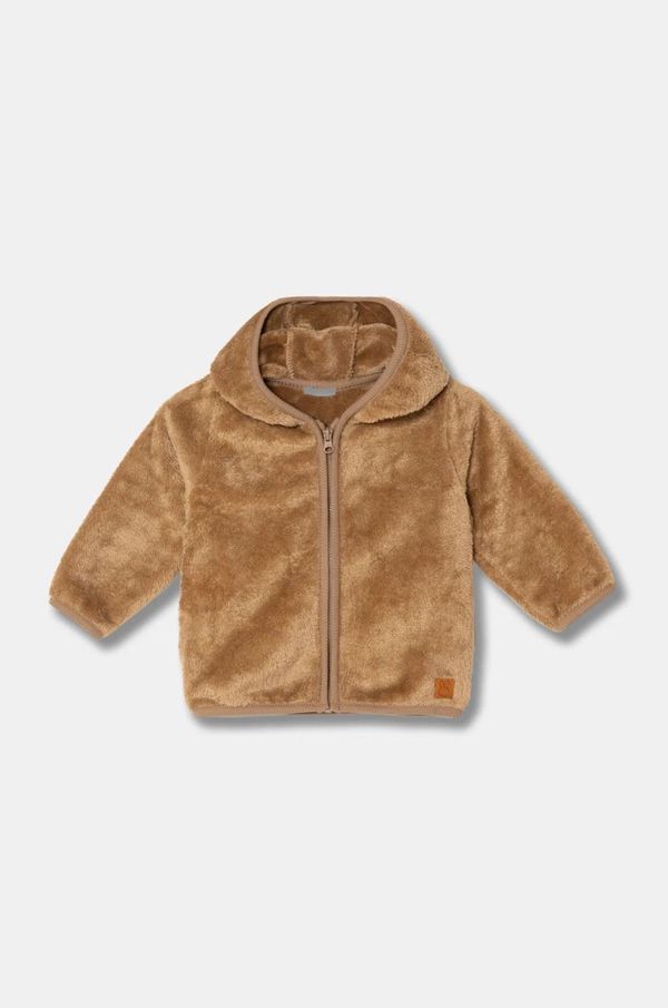 United Colors of Benetton Jakna za bebe United Colors of Benetton boja: smeđa, s kapuljačom, bez uzorka, 30Y5A501D